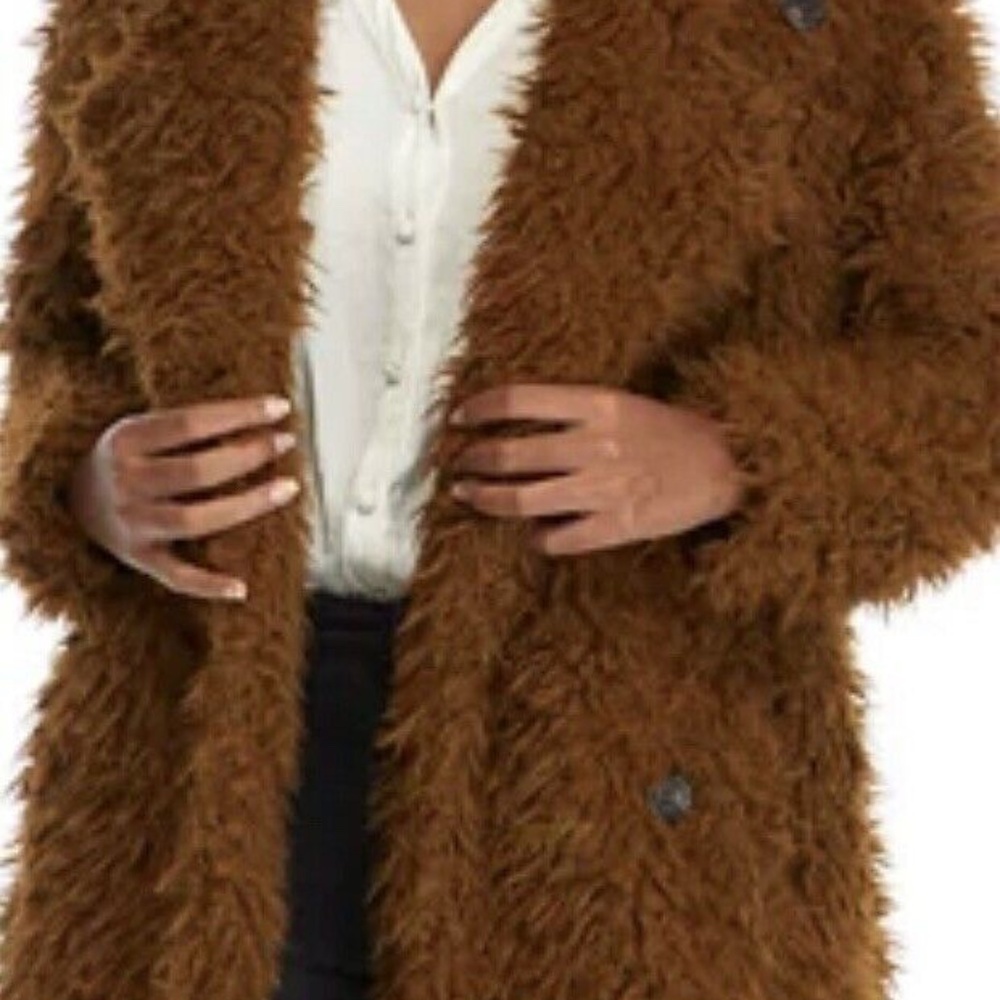 New Directions® Toffee Brown Poodle Jacket Size PL NWT MSRP $88